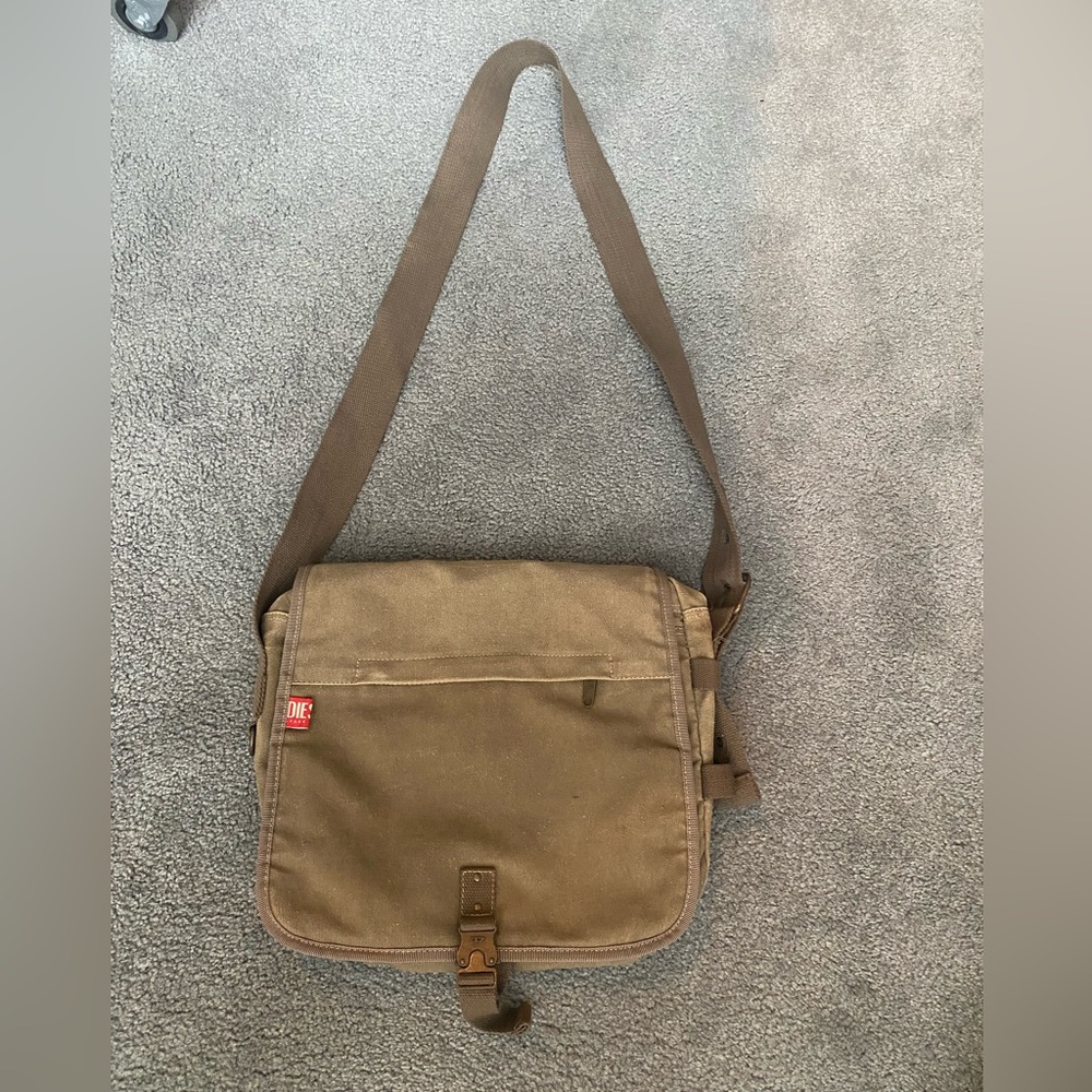 Rare Vintage Diesel Spare Parts Khaki Canvas Messenger Bag